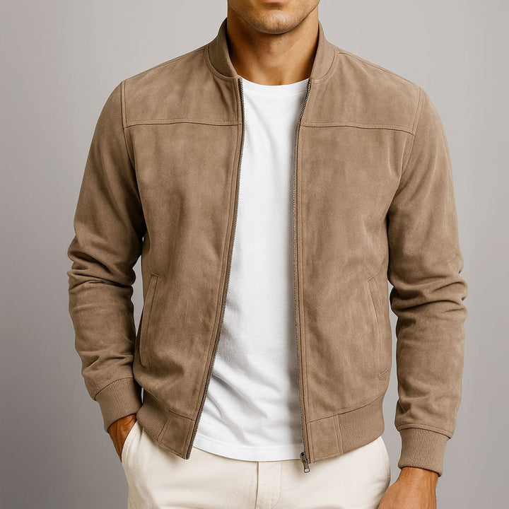 Matteo | Zamszowa Kurtka Bomber Męska Premium