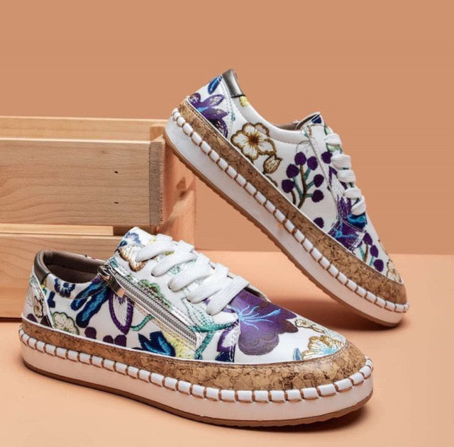 Dorota | Sneakersy Damskie Espadryle Haftowane