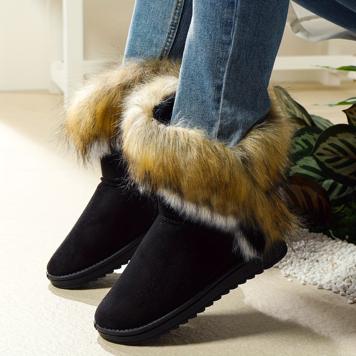 Buty Zimowe Damskie Wsuwane Na Platformie