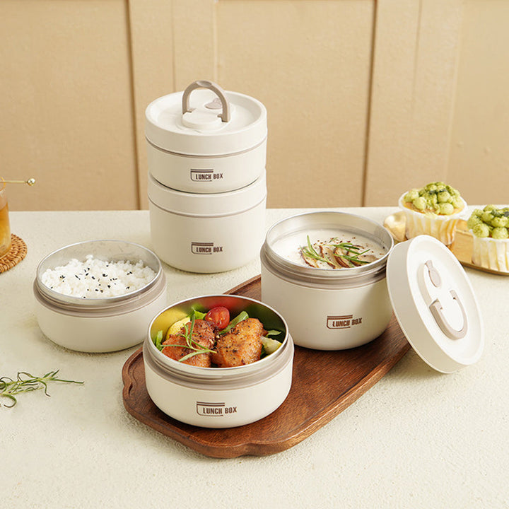 Lunchbox Termiczny Wielopoziomowy Ze Stali Nierdzewnej Z Torbą