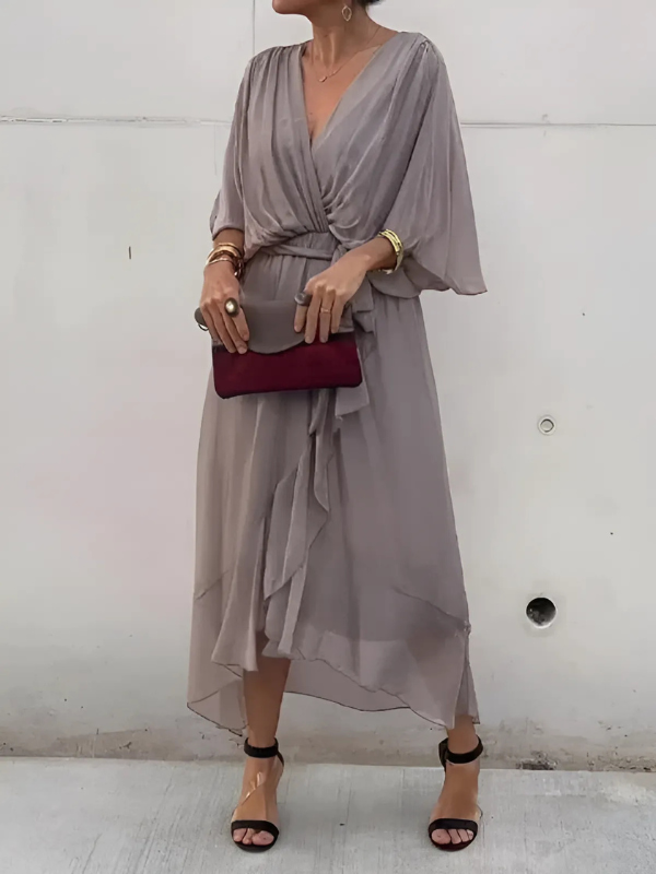Magda | Sukienka Midi Kopertowa Elegancka
