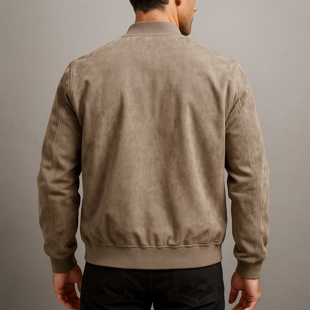Matteo | Zamszowa Kurtka Bomber Męska Premium