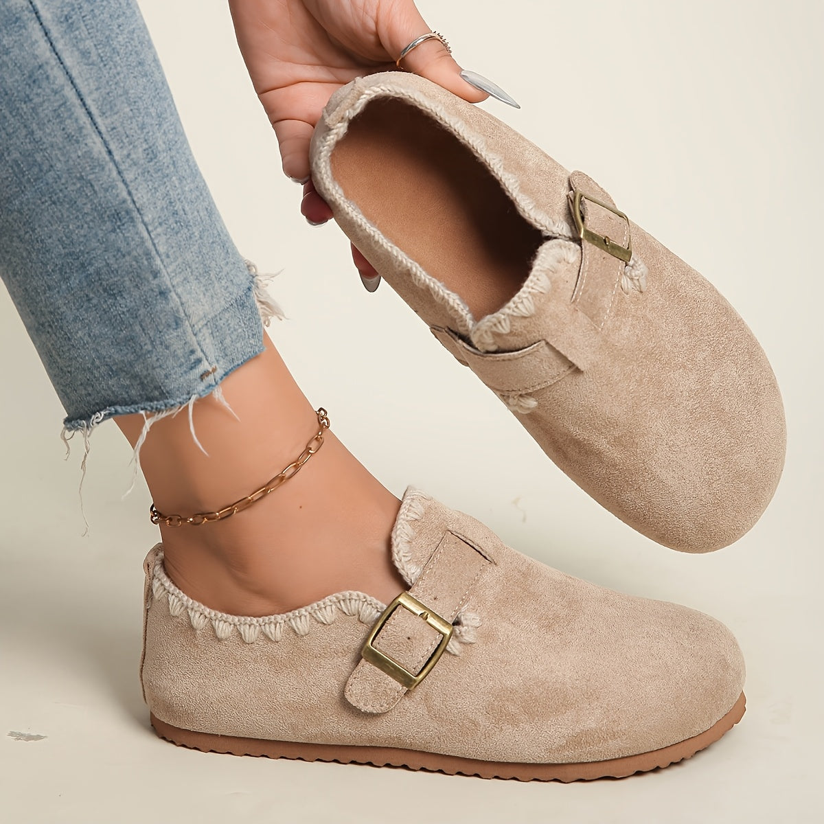 Baleriny Damskie Mary Jane Casual Z Paskiem