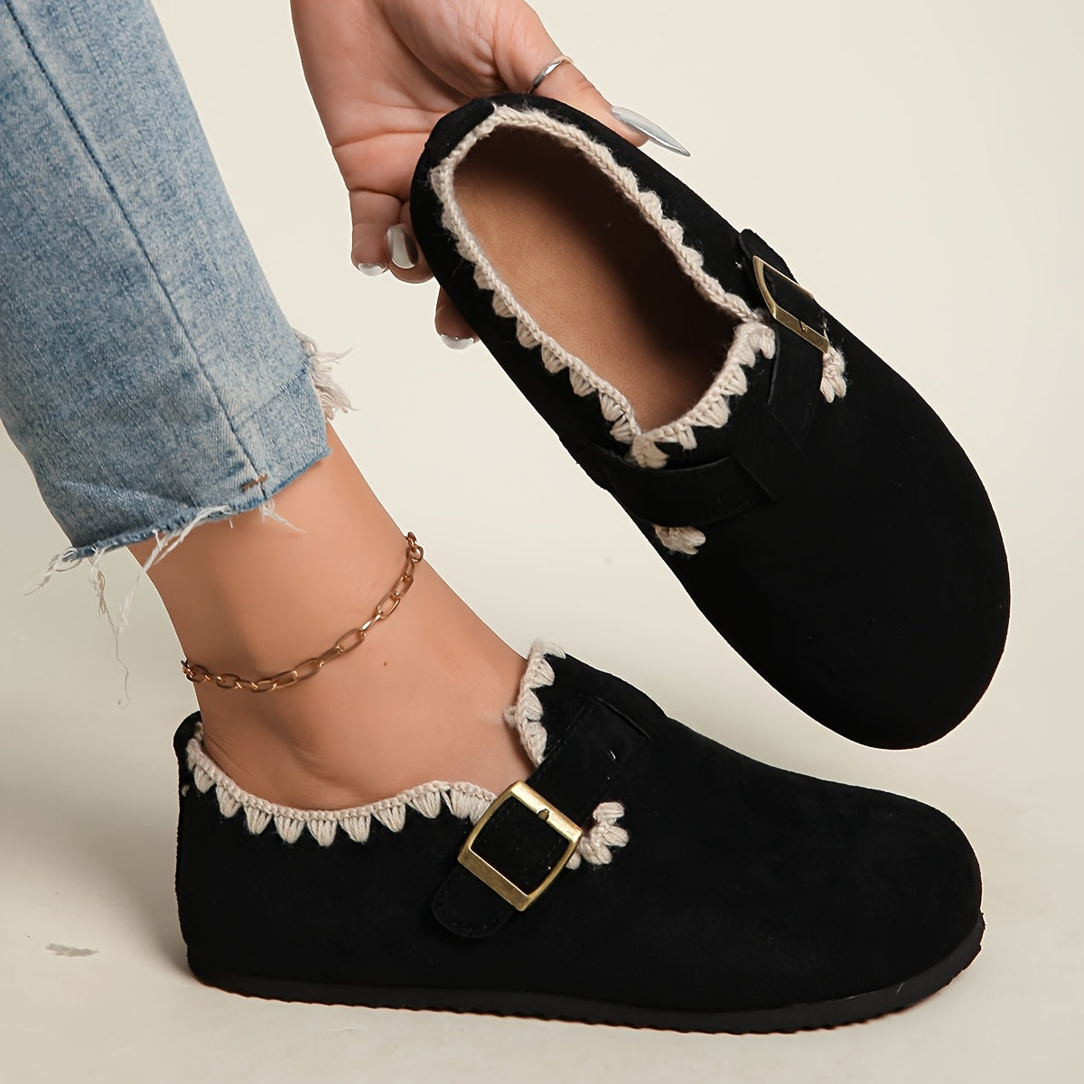 Baleriny Damskie Mary Jane Casual Z Paskiem