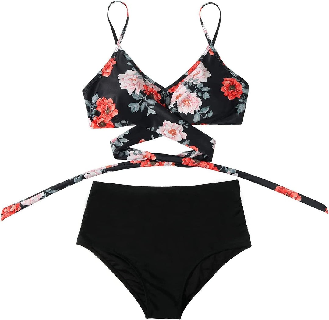 Bikini Damskie Z Wysokim Stanem Kolorowe