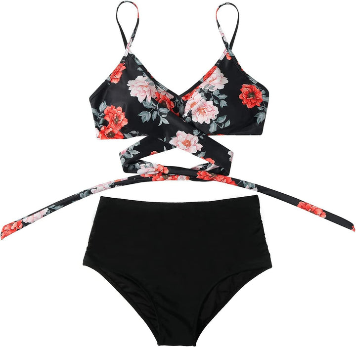 Bikini Damskie Z Wysokim Stanem Kolorowe