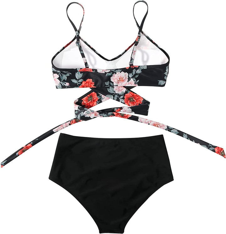 Bikini Damskie Z Wysokim Stanem Kolorowe