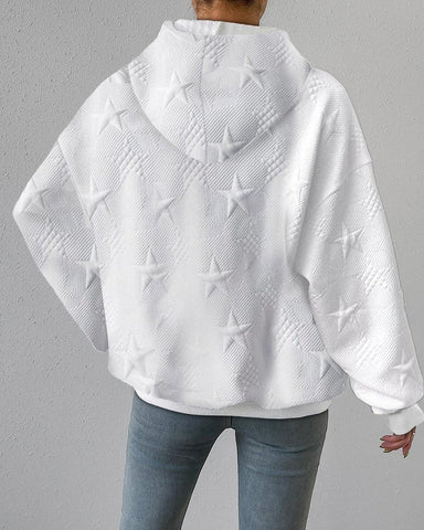 Damska Oversized Bluza z Kapturem z Teksturą | Swobodny