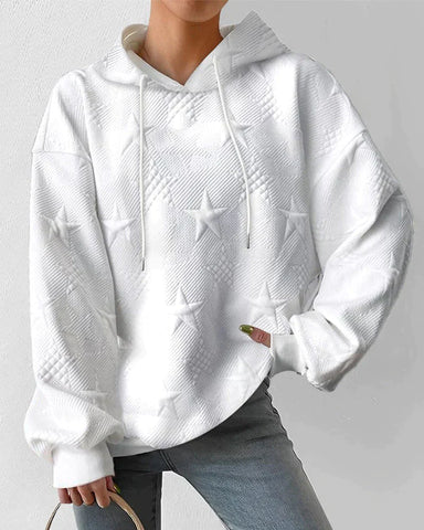 Damska Oversized Bluza z Kapturem z Teksturą | Swobodny