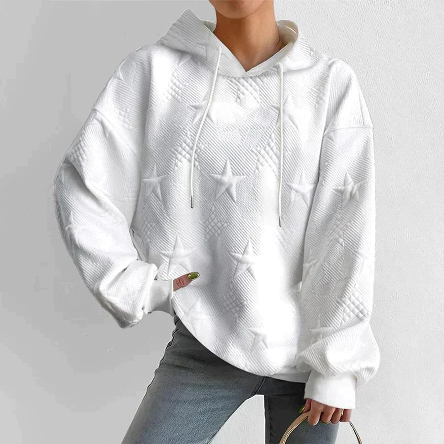 Damska Oversized Bluza z Kapturem z Teksturą | Swobodny