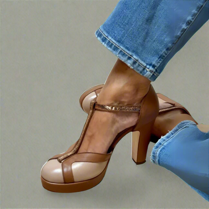 Beata | Sandały Damskie Na Słupku Eleganckie