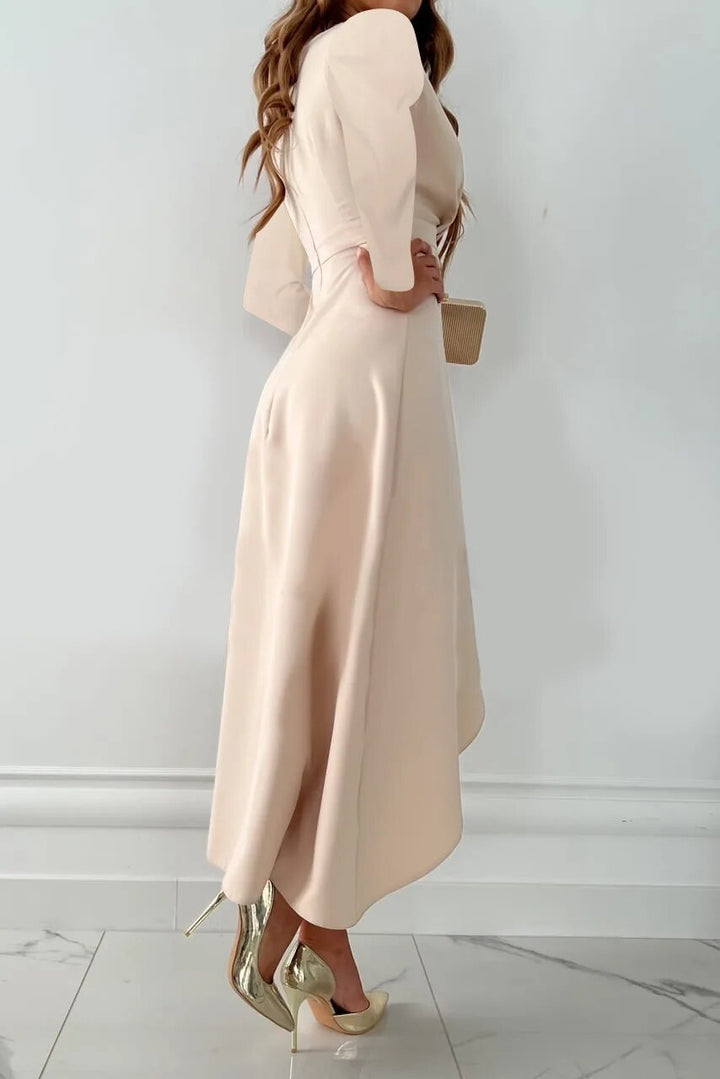 Laura | Sukienka Midi Asymetryczna Elegancka