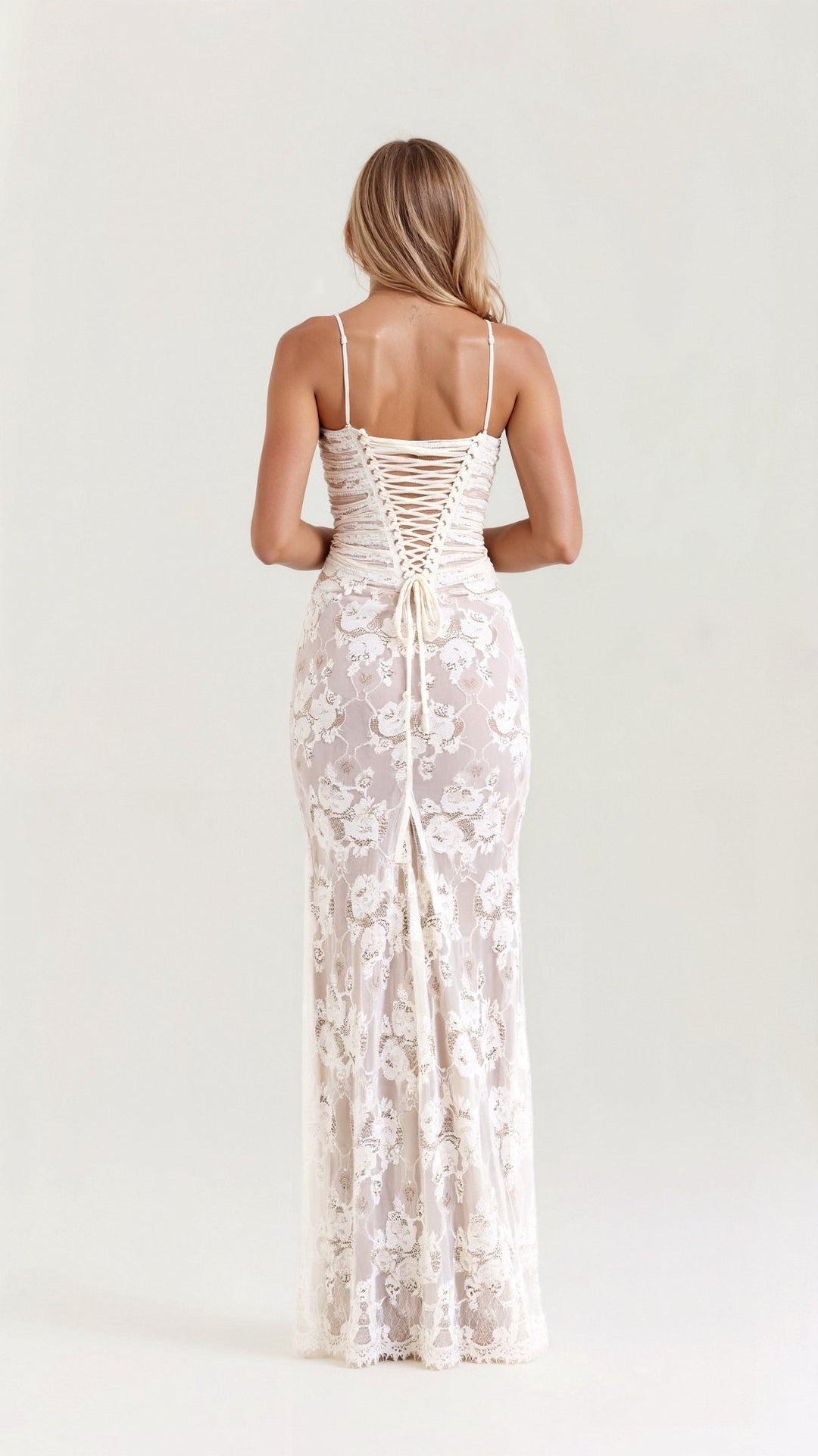 Aurélie | Koronkowa Sukienka Gorsetowa Maxi