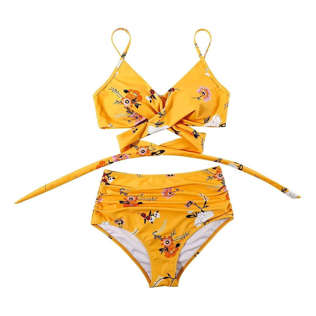 Bikini Damskie Z Wysokim Stanem Kolorowe