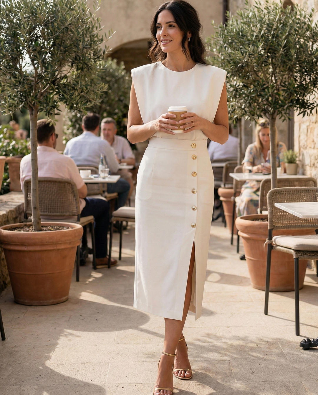Emilia | Sukienka Midi Elegancka Bez Rękawów