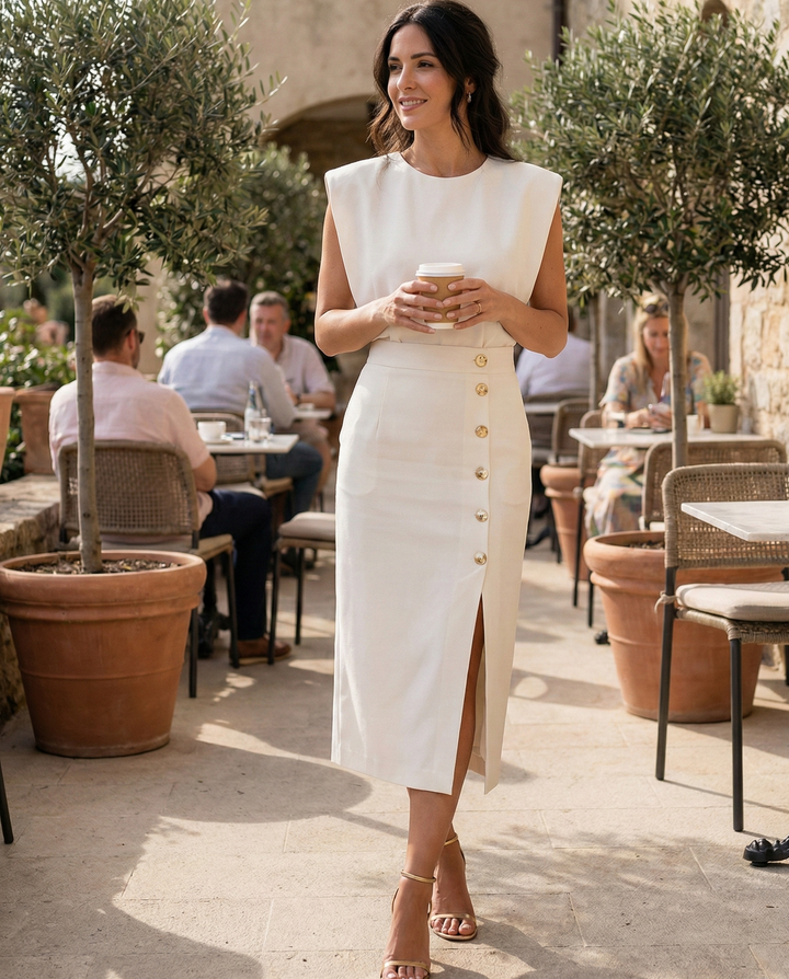 Emilia | Sukienka Midi Elegancka Bez Rękawów