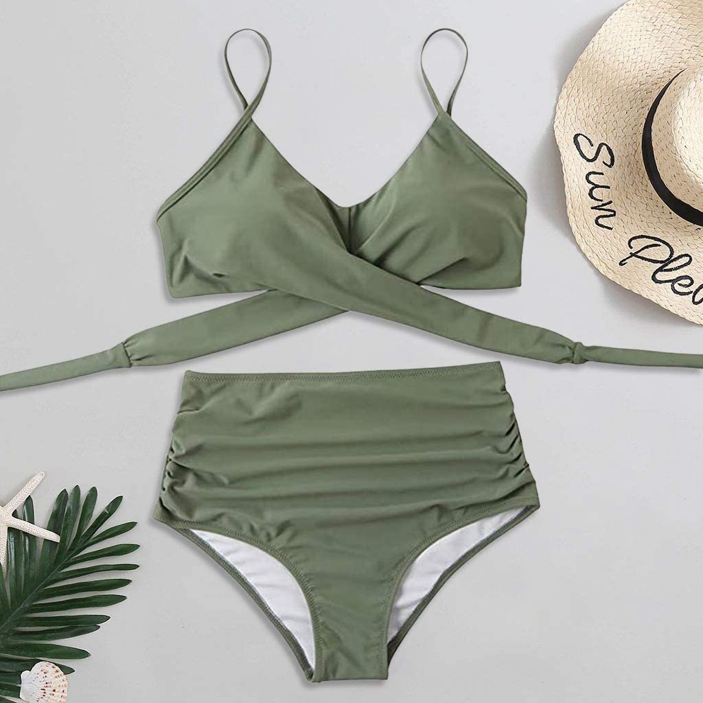 Bikini Damskie Z Wysokim Stanem Kolorowe