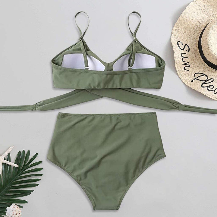 Bikini Damskie Z Wysokim Stanem Kolorowe
