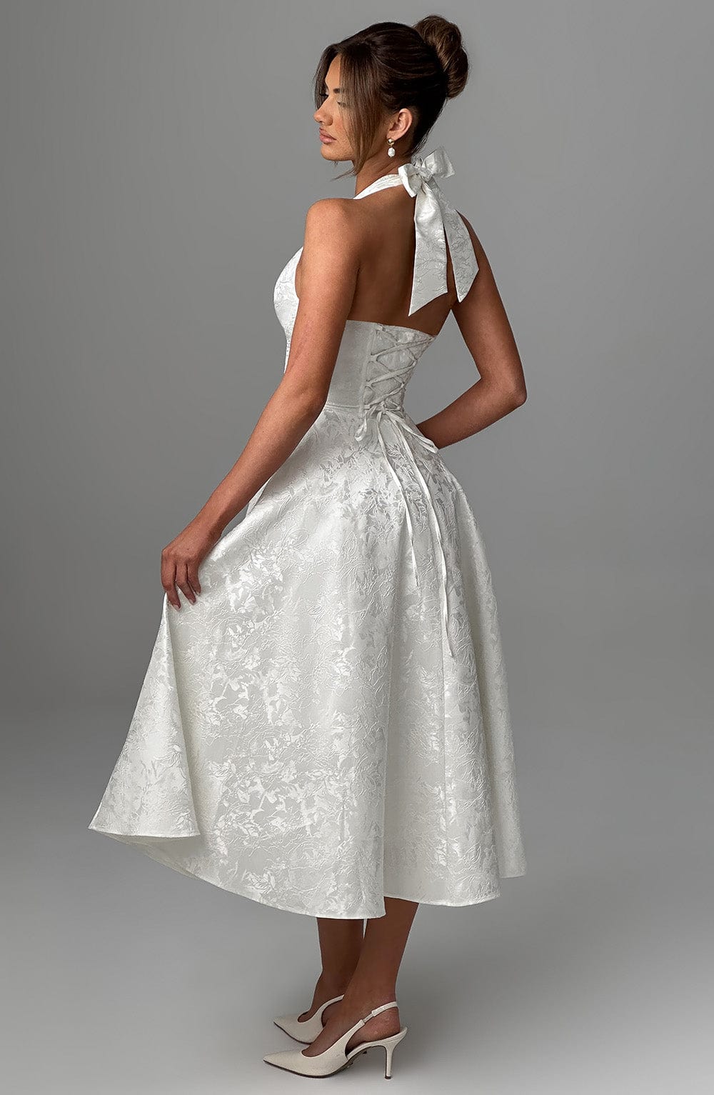 Ewelina | Sukienka Midi Na Wesele Halter A-Line