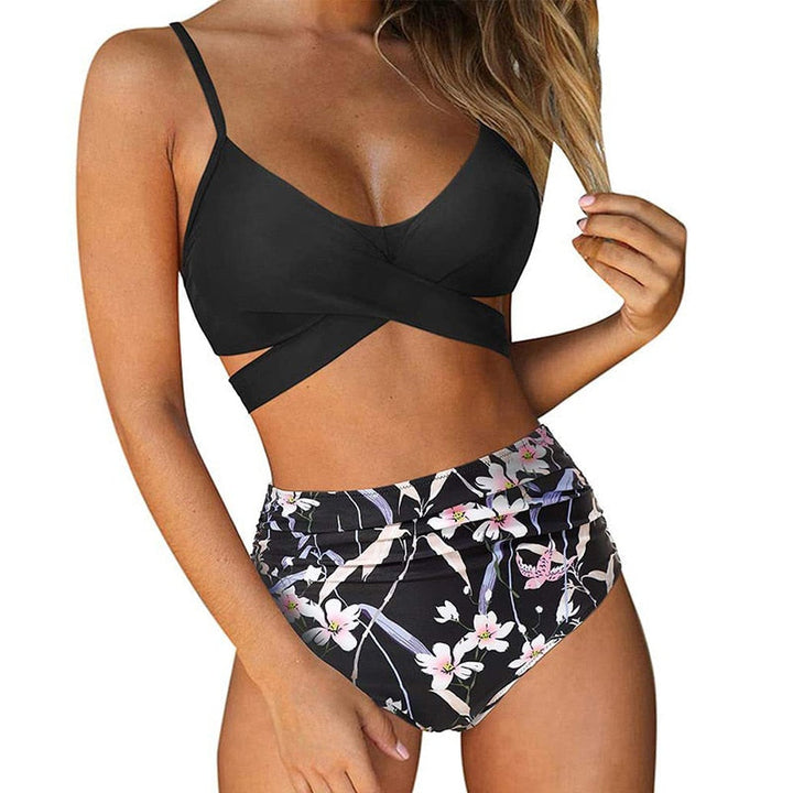 Bikini Damskie Z Wysokim Stanem Kolorowe