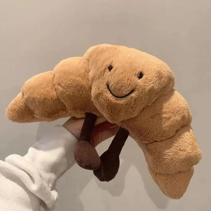 Poduszka Pluszowa Croissant 33 cm Z Uśmiechniętą Buźką