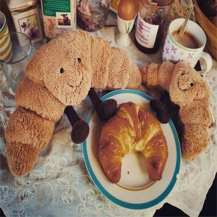 Poduszka Pluszowa Croissant 33 cm Z Uśmiechniętą Buźką