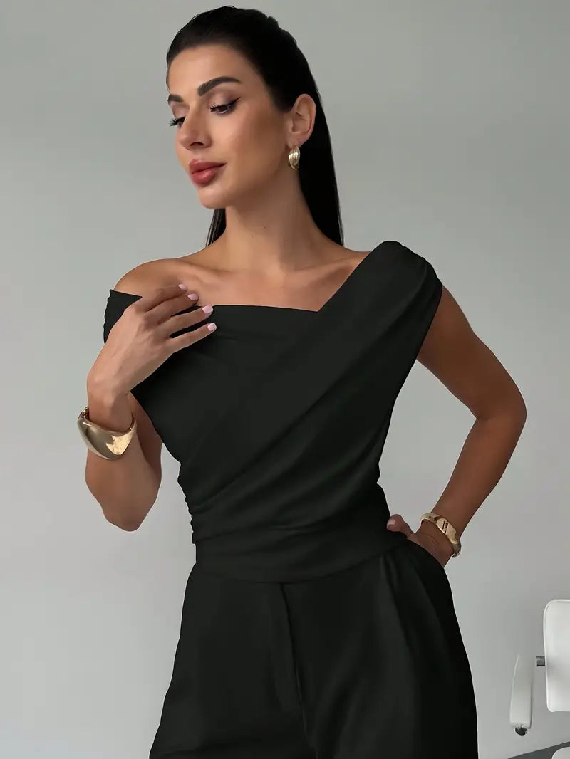 Céleste | Elegancka Bluzka Z Ozdobnym Drapowaniem