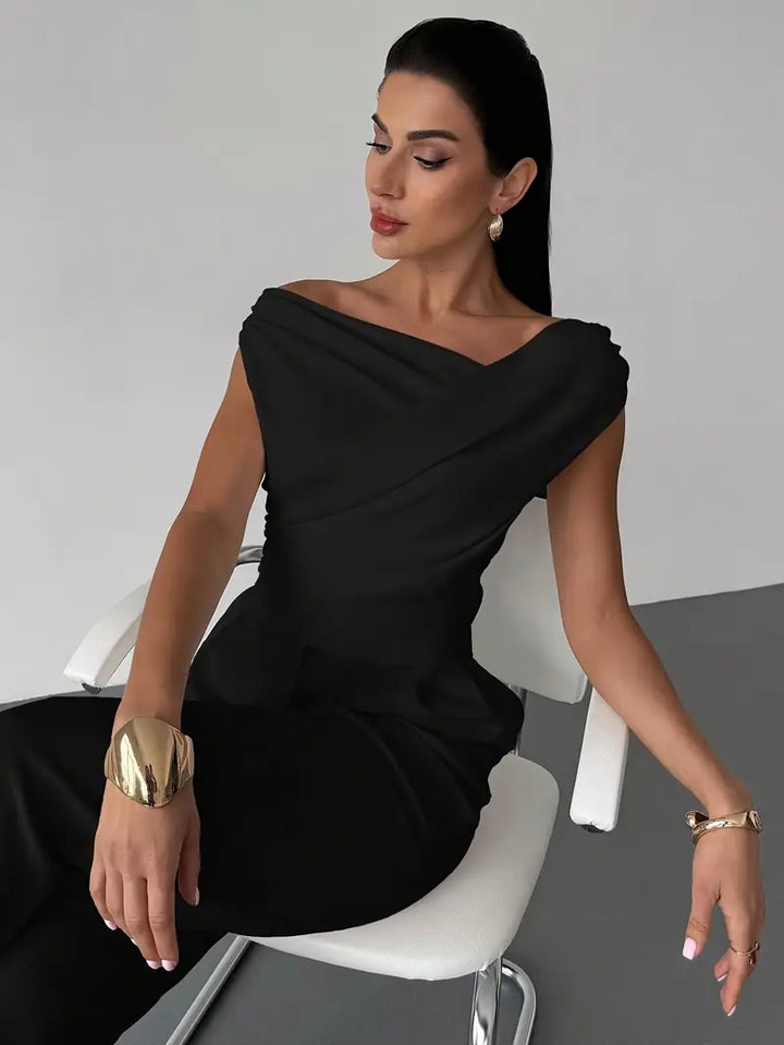Céleste | Elegancka Bluzka Z Ozdobnym Drapowaniem
