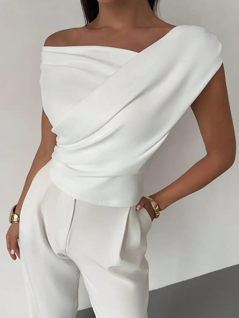 Céleste | Elegancka Bluzka Z Ozdobnym Drapowaniem