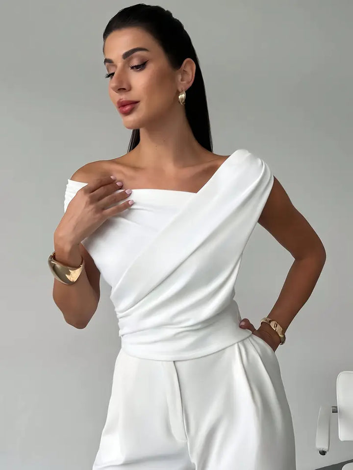 Céleste | Elegancka Bluzka Z Ozdobnym Drapowaniem