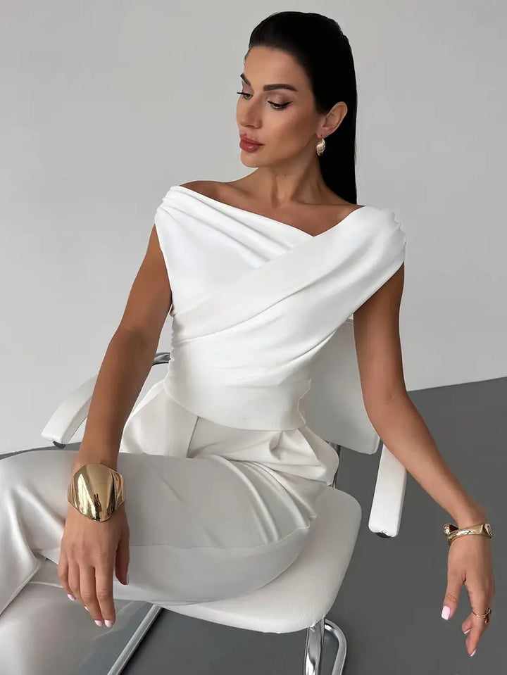 Céleste | Elegancka Bluzka Z Ozdobnym Drapowaniem
