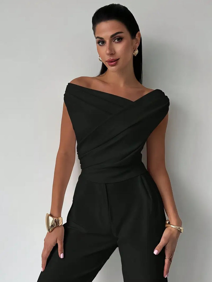 Céleste | Elegancka Bluzka Z Ozdobnym Drapowaniem