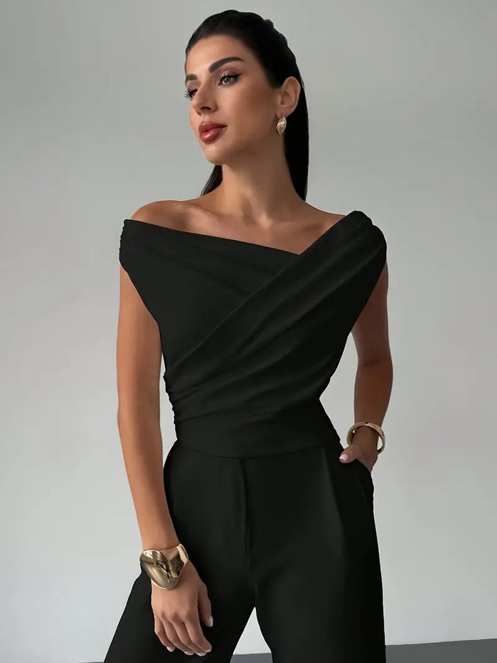 Céleste | Elegancka Bluzka Z Ozdobnym Drapowaniem