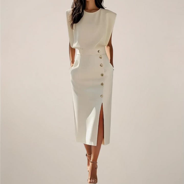 Emilia | Sukienka Midi Elegancka Bez Rękawów