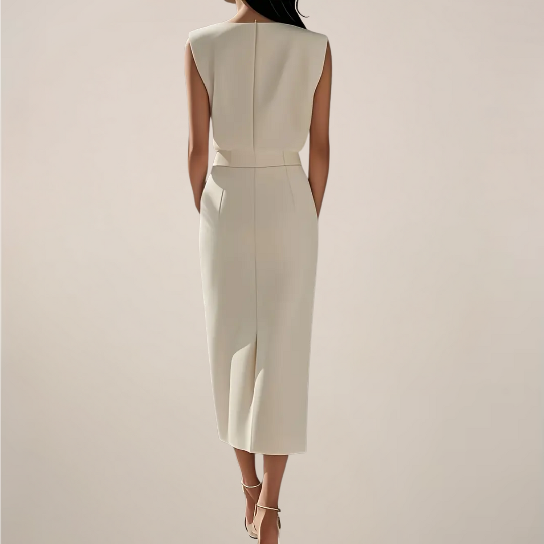 Emilia | Sukienka Midi Elegancka Bez Rękawów