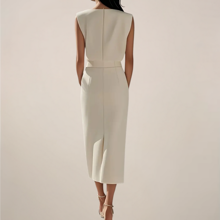 Emilia | Sukienka Midi Elegancka Bez Rękawów