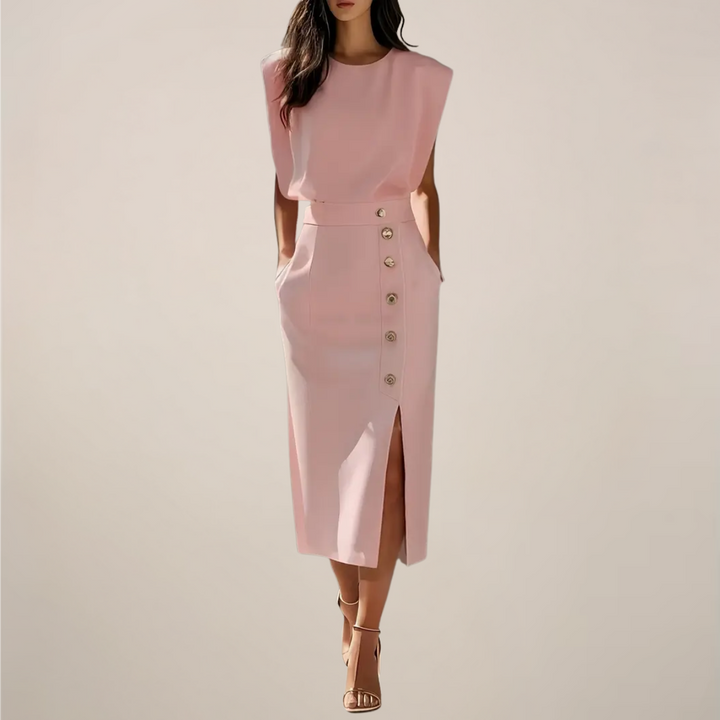 Emilia | Sukienka Midi Elegancka Bez Rękawów