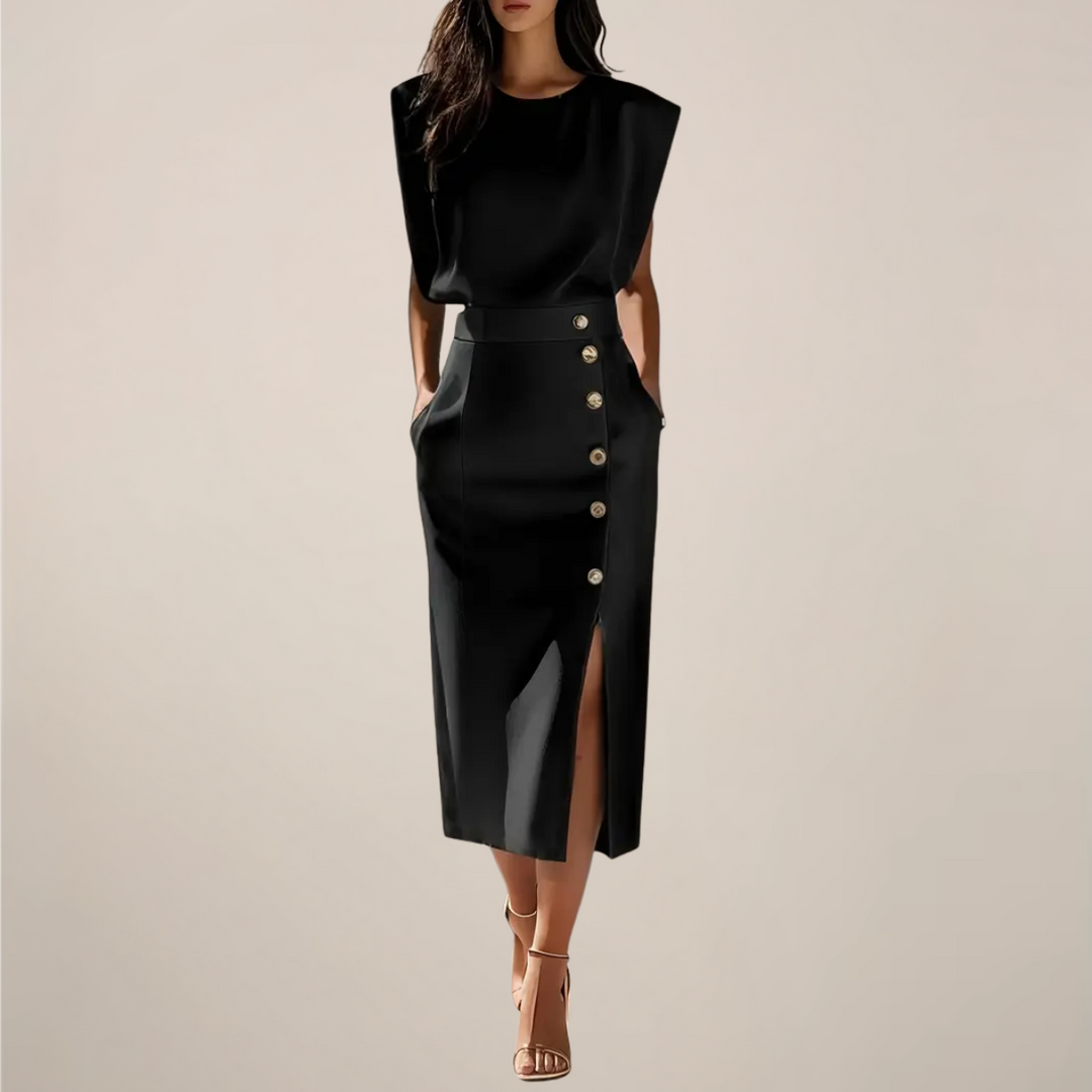 Emilia | Sukienka Midi Elegancka Bez Rękawów