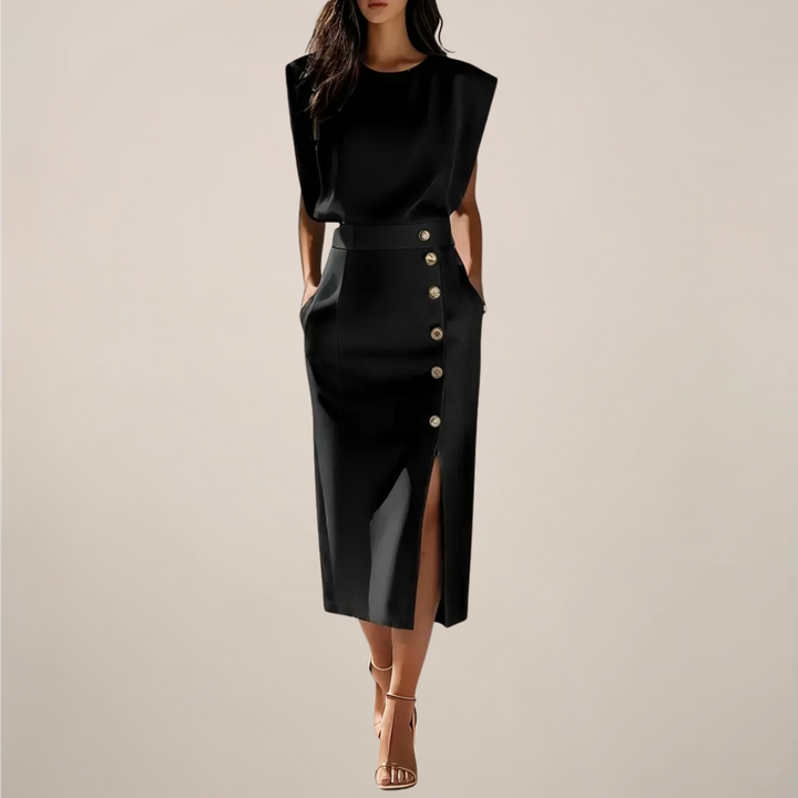 Emilia | Sukienka Midi Elegancka Bez Rękawów