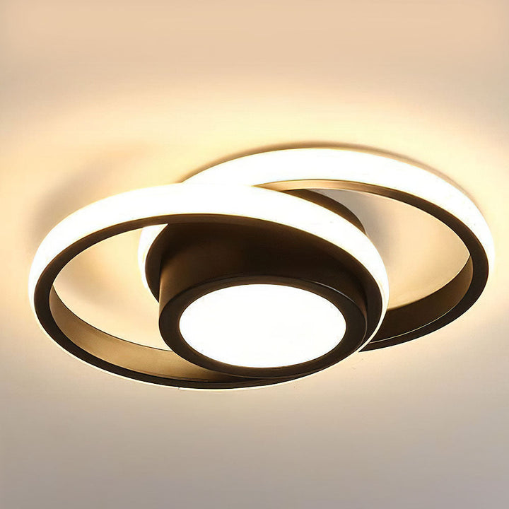 Nowoczesna Lampa Sufitowa Z Podwójnym Pierścieniem LED