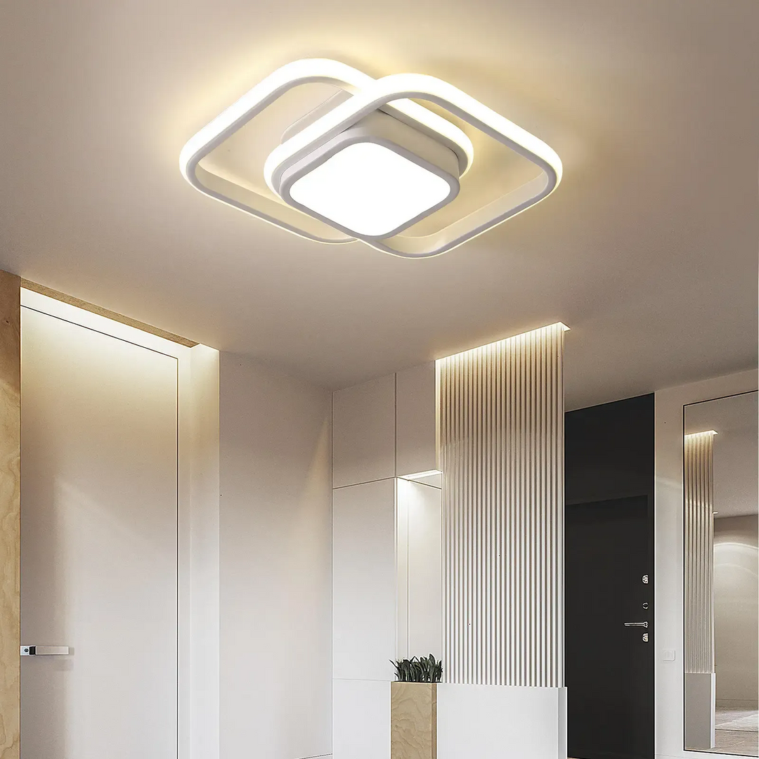 Nowoczesna Lampa Sufitowa Z Podwójnym Pierścieniem LED