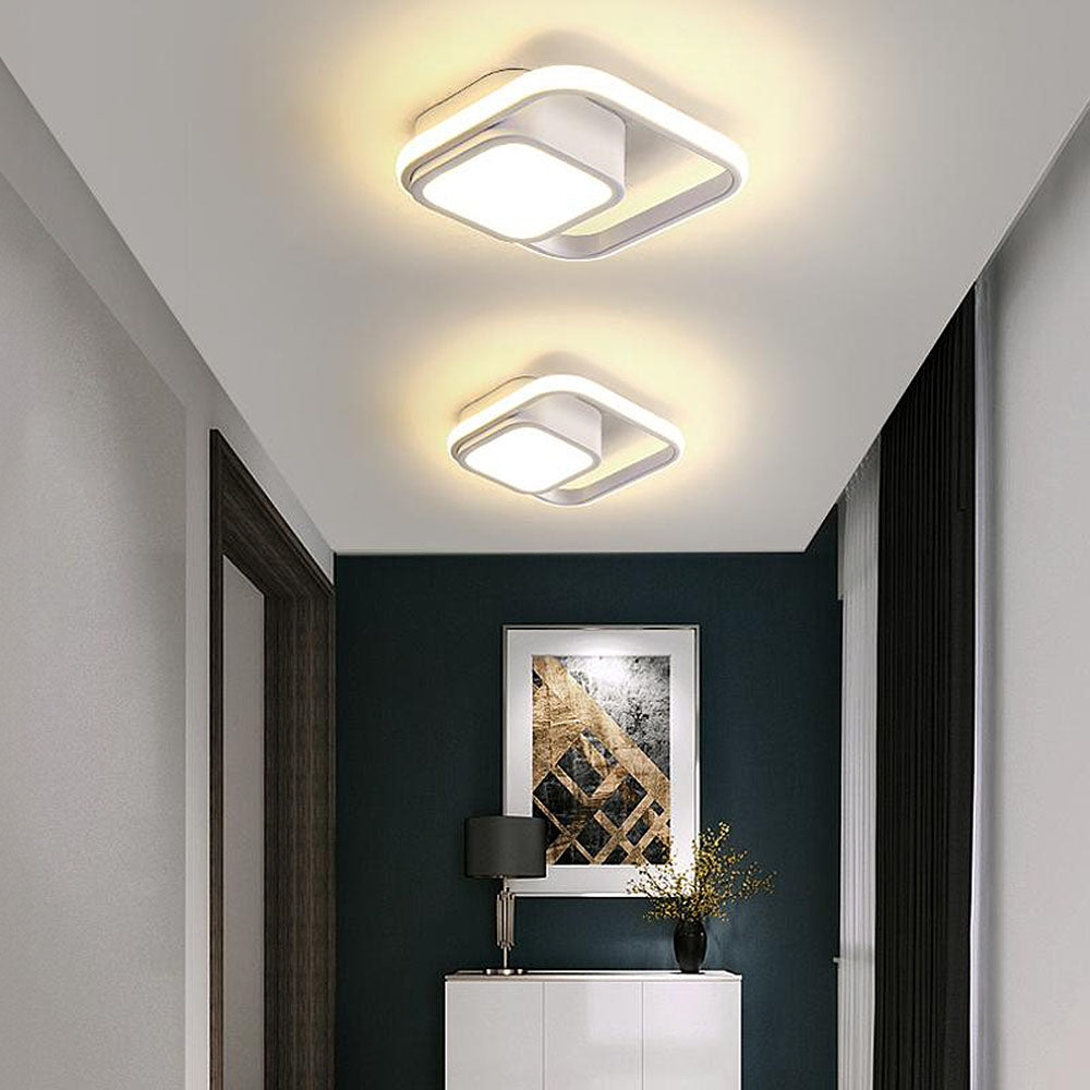 Nowoczesna Lampa Sufitowa Z Podwójnym Pierścieniem LED