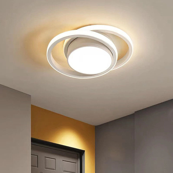 Nowoczesna Lampa Sufitowa Z Podwójnym Pierścieniem LED