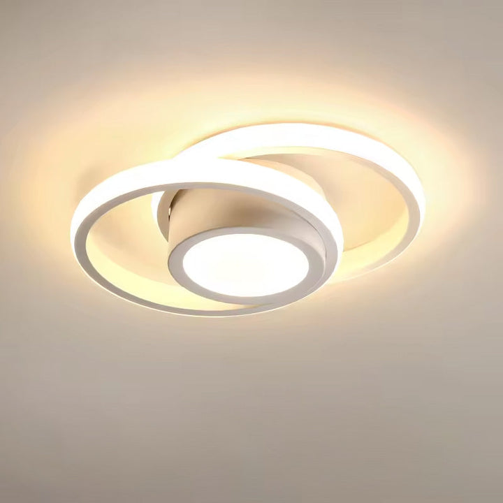 Nowoczesna Lampa Sufitowa Z Podwójnym Pierścieniem LED