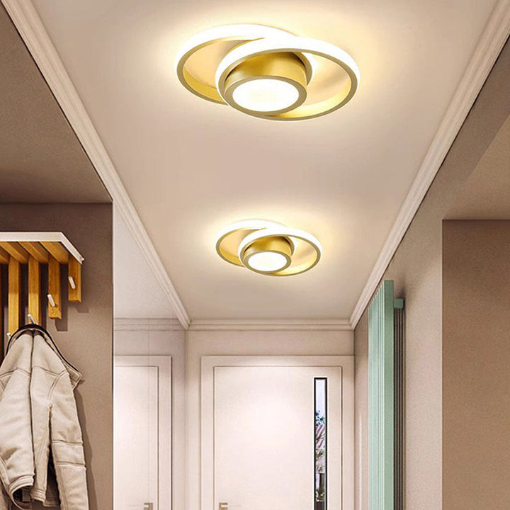 Nowoczesna Lampa Sufitowa Z Podwójnym Pierścieniem LED