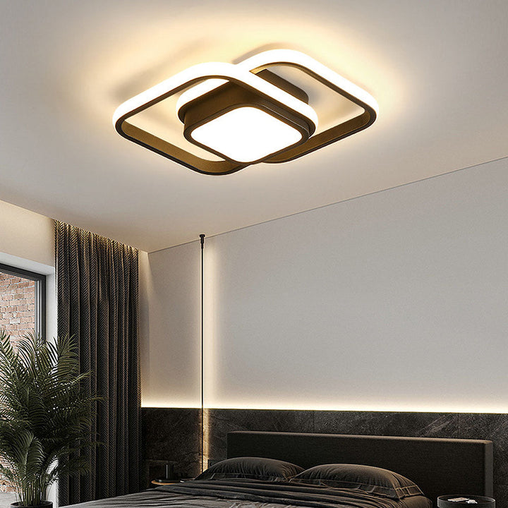 Nowoczesna Lampa Sufitowa Z Podwójnym Pierścieniem LED