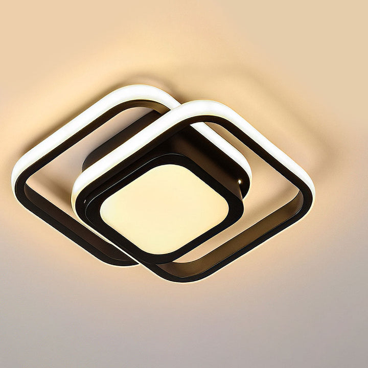 Nowoczesna Lampa Sufitowa Z Podwójnym Pierścieniem LED