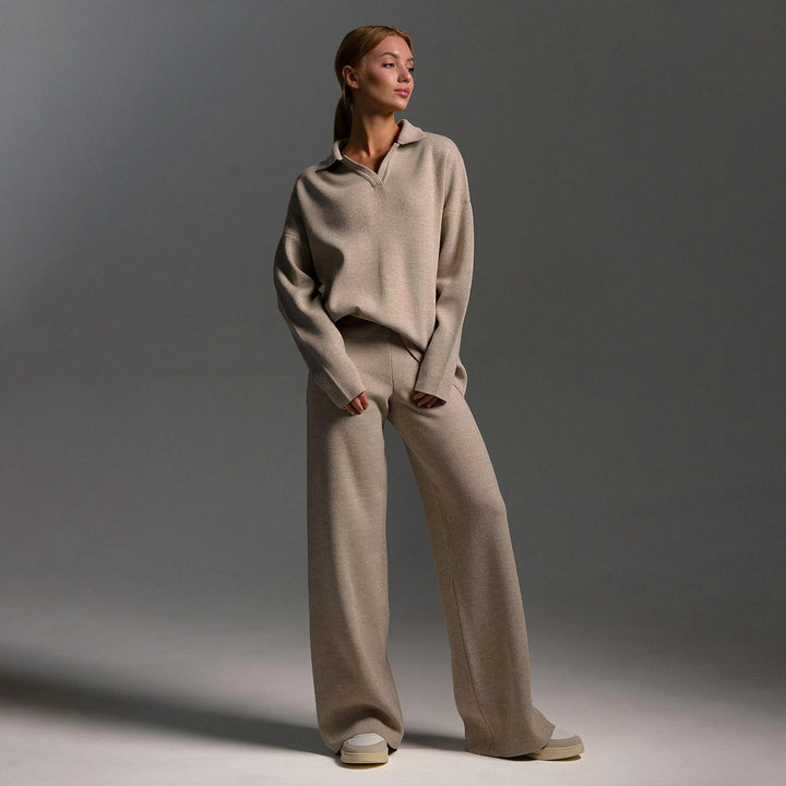 Indy | Oversize Komplet Lounge Z Szerokimi Spodniami