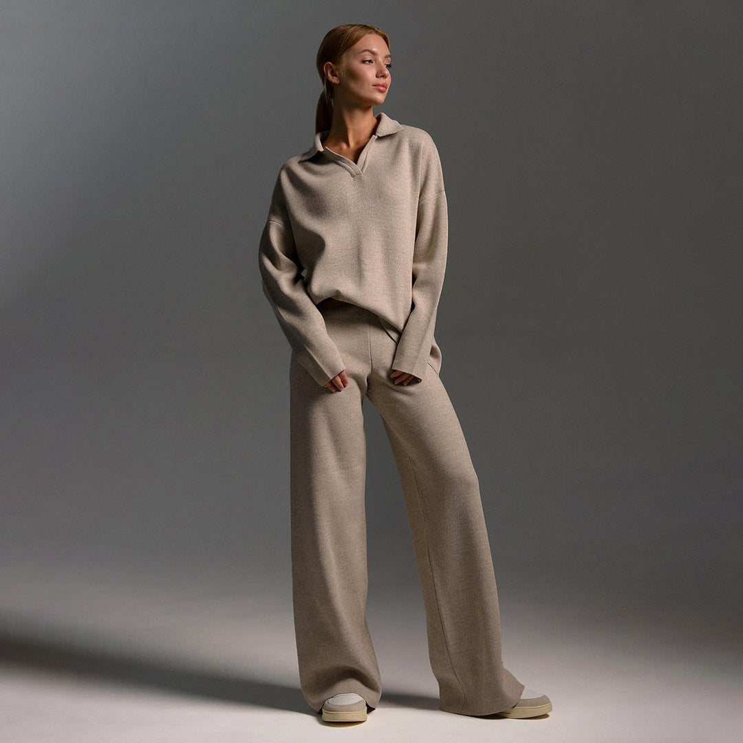 Indy | Oversize Komplet Lounge Z Szerokimi Spodniami