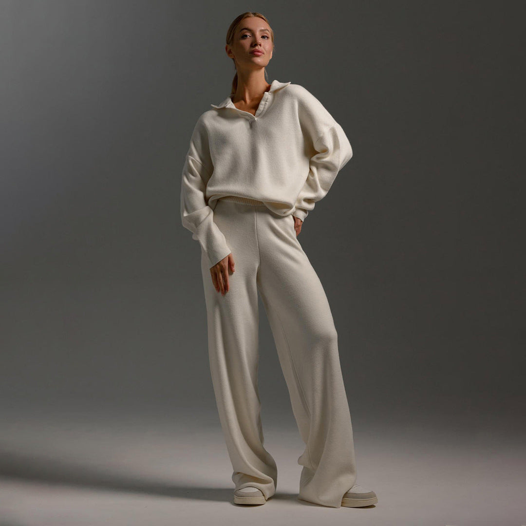 Indy | Oversize Komplet Lounge Z Szerokimi Spodniami